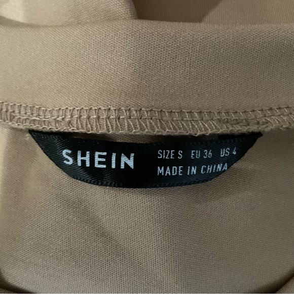 Shein khaki side-ruching drawstring bodycon dress size small - Picture 8 of 8